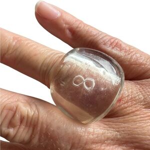 Chunky Off White Clear Translucent Acrylic Ring